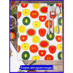 Коврик для сушки посуды. Фрукты. Белый.