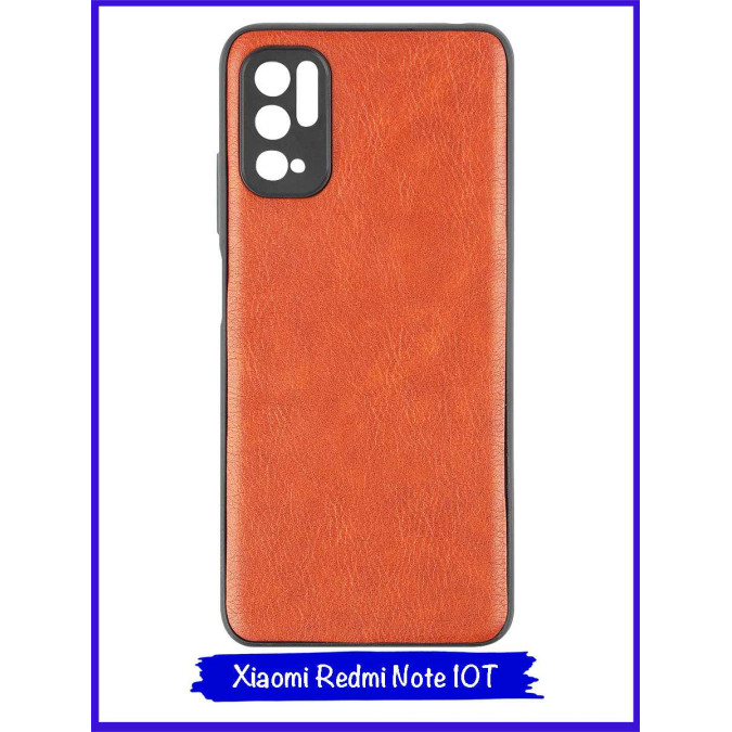 Чехол для Xiaomi Redmi Note 10T. Экокожа. Светло-коричневый.