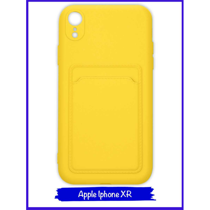 Чехол для Apple Iphone XR. Soft touch premium. Карман. Желтый.