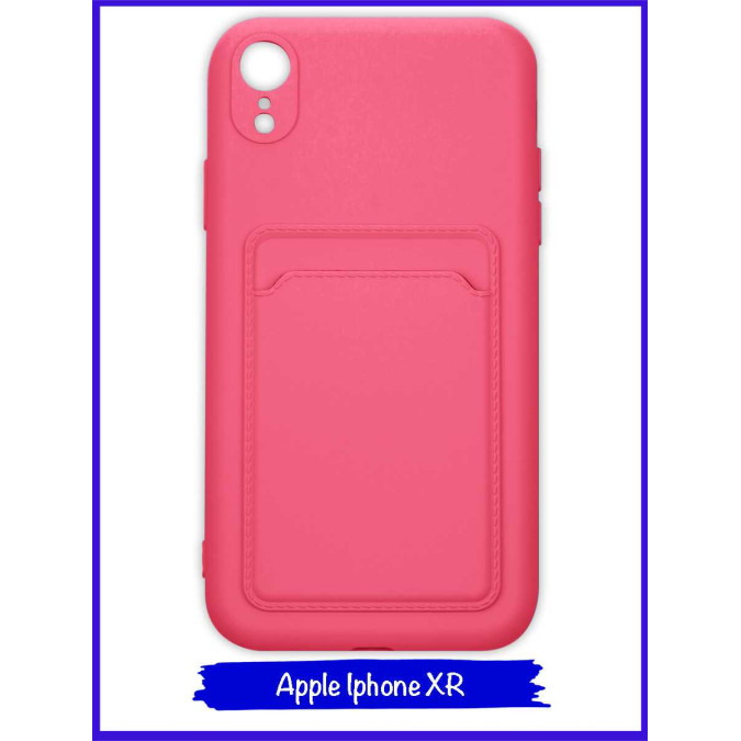 Чехол для Apple Iphone XR. Soft touch premium. Карман. Розовый.