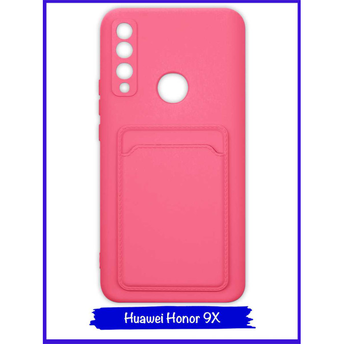 Чехол для Huawei Honor 9X / Huawei P Smart Z / Huawei Y9s / Huawei Y9 Prime 2019. Soft touch premium. Карман. Розовый.