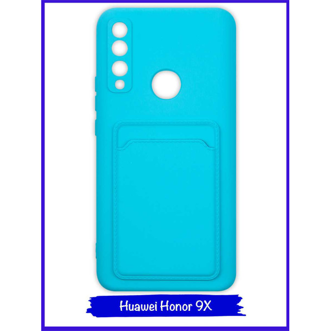 Чехол для Huawei Honor 9X / Huawei P Smart Z / Huawei Y9s / Huawei Y9 Prime 2019. Soft touch premium. Карман. Голубой.