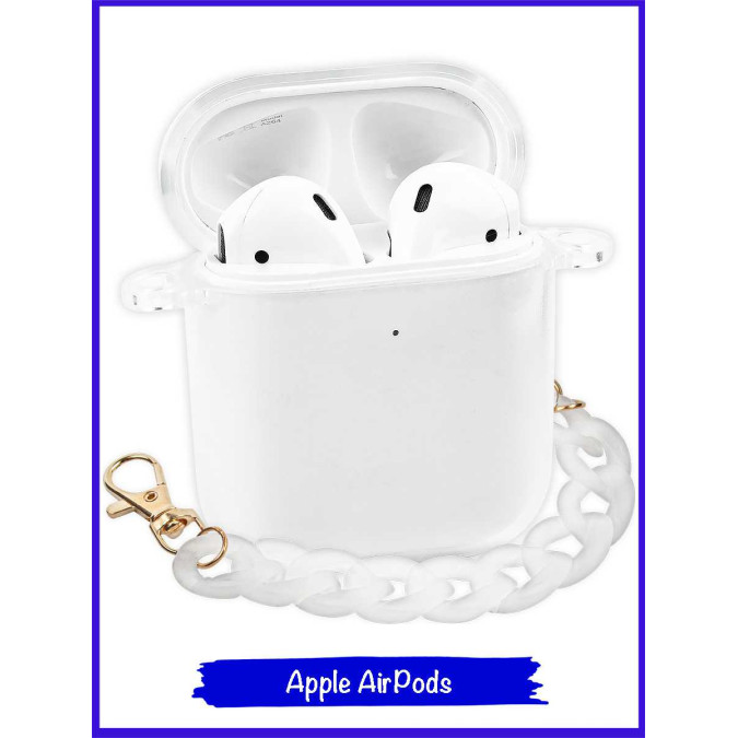 Чехол для Airpods с цепочкой. Прозрачный.