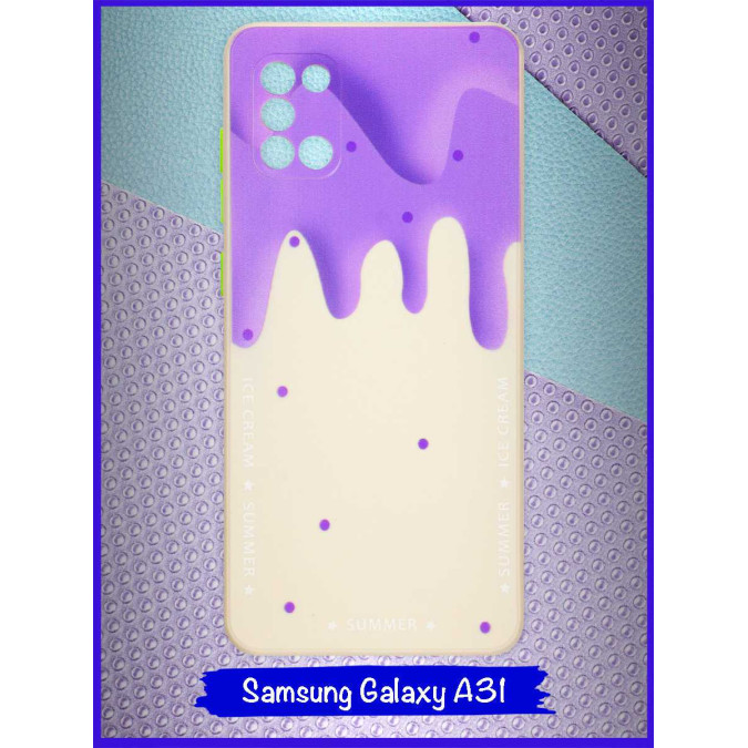 Чехол дизайнерский Icecream для Samsung Galaxy A31. Фиолетовый.