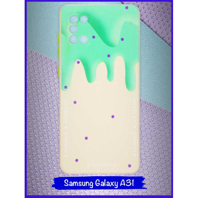 Чехол дизайнерский Icecream для Samsung Galaxy A31. Зеленый.