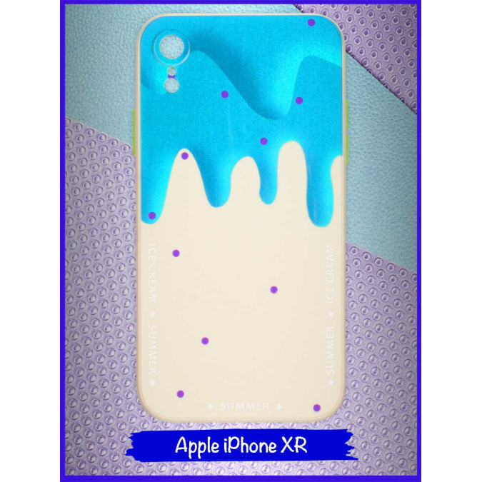 Чехол дизайнерский Icecream для Apple Iphone XR. Голубой.