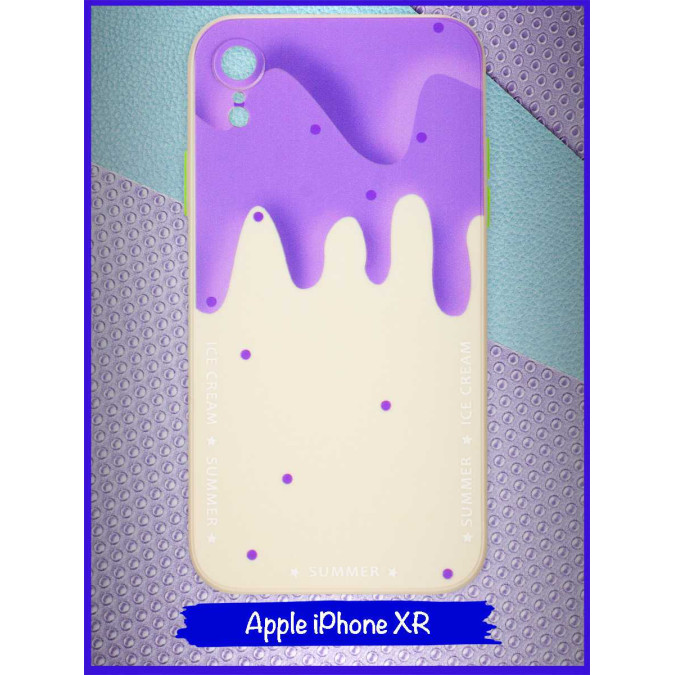 Чехол дизайнерский Icecream для Apple Iphone XR. Фиолетовый.