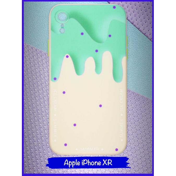 Чехол дизайнерский Icecream для Apple Iphone XR. Зеленый.