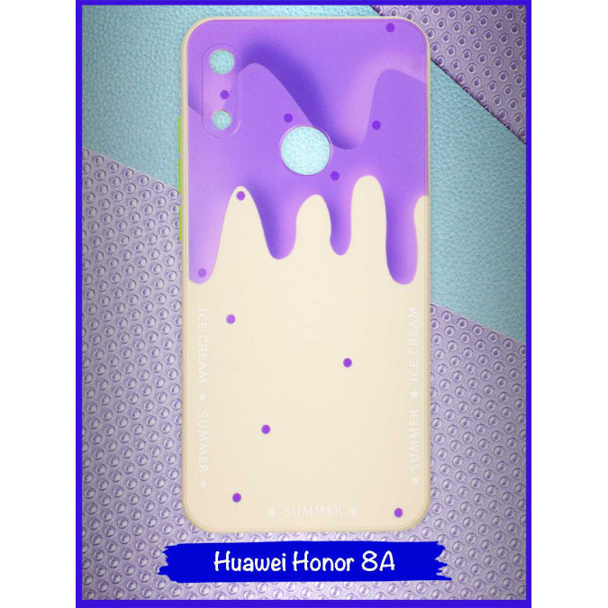 Чехол дизайнерский Icecream для Huawei Honor 8A / Huawei Y6s (2019) / Huawei Y6 Prime (2019). Фиолетовый.