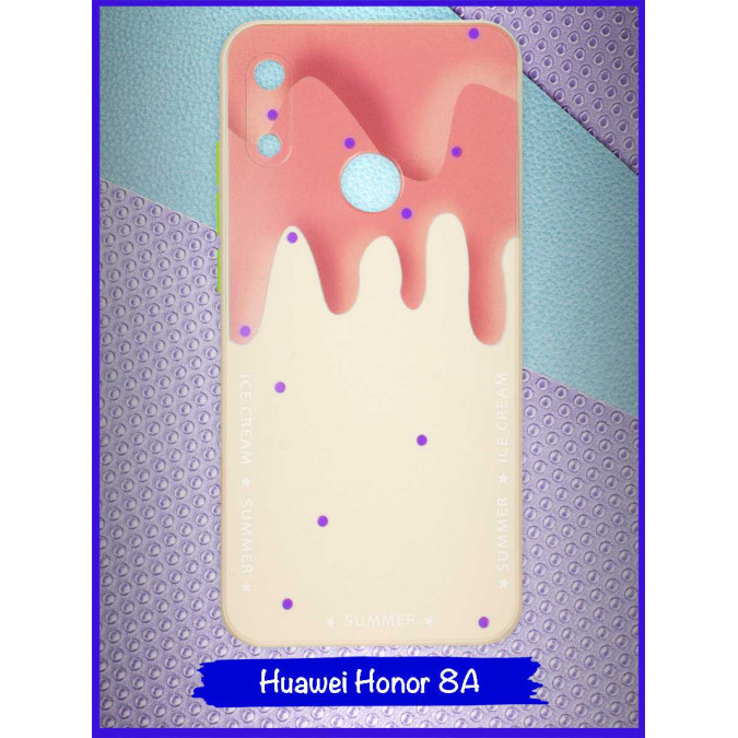 Чехол дизайнерский Icecream для Huawei Honor 8A / Huawei Y6s (2019) / Huawei Y6 Prime (2019). Персиковый.