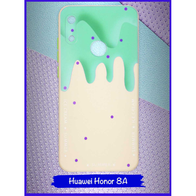 Чехол дизайнерский Icecream для Huawei Honor 8A / Huawei Y6s (2019) / Huawei Y6 Prime (2019). Зеленый.