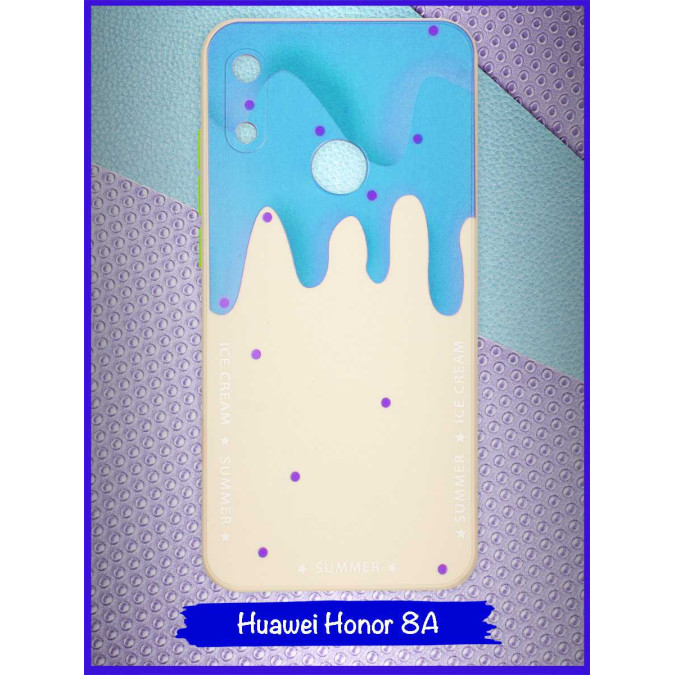 Чехол дизайнерский Icecream для Huawei Honor 8A / Huawei Y6s (2019) / Huawei Y6 Prime (2019). Голубой.