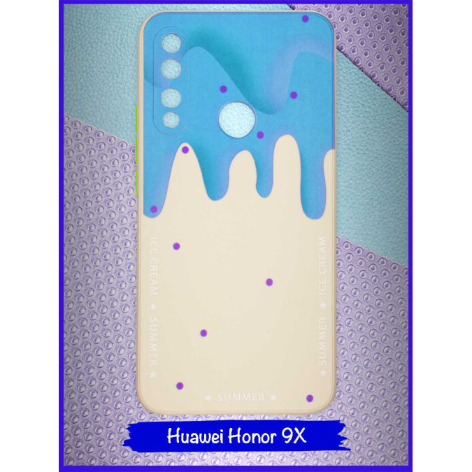 Чехол дизайнерский Icecream для Huawei Honor 9X / Huawei P Smart Z / Huawei Y9s / Huawei Y9 Prime 2019. Голубой.