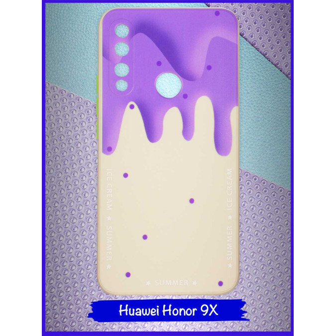 Чехол дизайнерский Icecream для Huawei Honor 9X / Huawei P Smart Z / Huawei Y9s / Huawei Y9 Prime 2019. Фиолетовый.