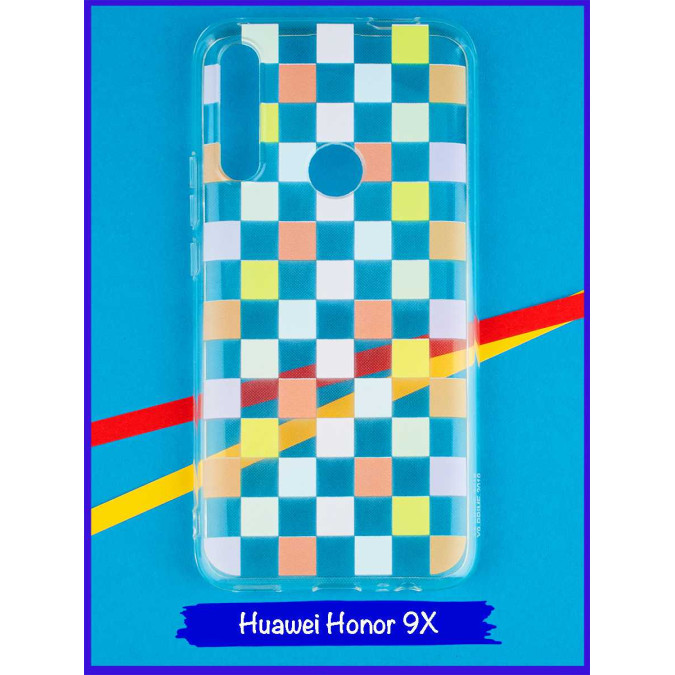 Чехол дизайнерский для Huawei Honor 9X / Huawei P Smart Z / Huawei Y9s / Huawei Y9 Prime 2019. Цветная клетка.