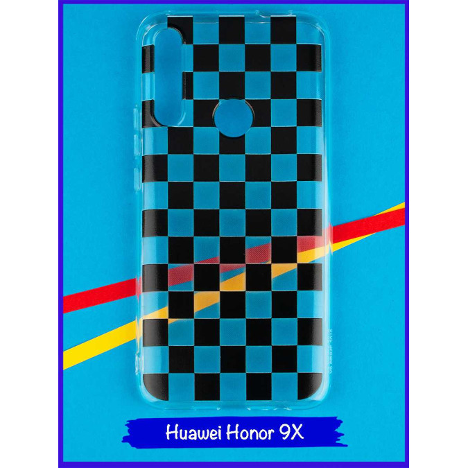 Чехол дизайнерский для Huawei Honor 9X / Huawei P Smart Z / Huawei Y9s / Huawei Y9 Prime 2019. Черно-белая клетка.