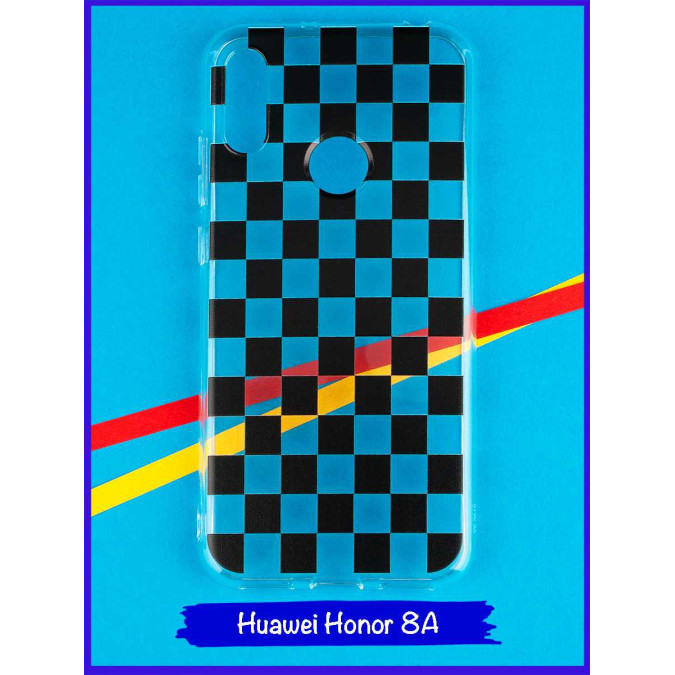 Чехол дизайнерский для Huawei Honor 8A / Huawei Y6s (2019) / Huawei Y6 Prime (2019). Черно-белая клетка.