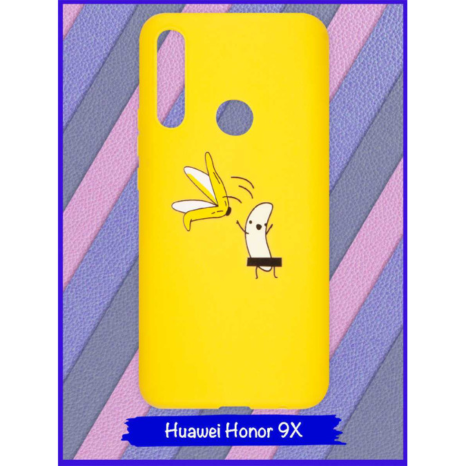 Чехол дизайнерский для Huawei Honor 9X / Huawei P Smart Z / Huawei Y9s / Huawei Y9 Prime 2019. Банановый стриптиз . Желтый.