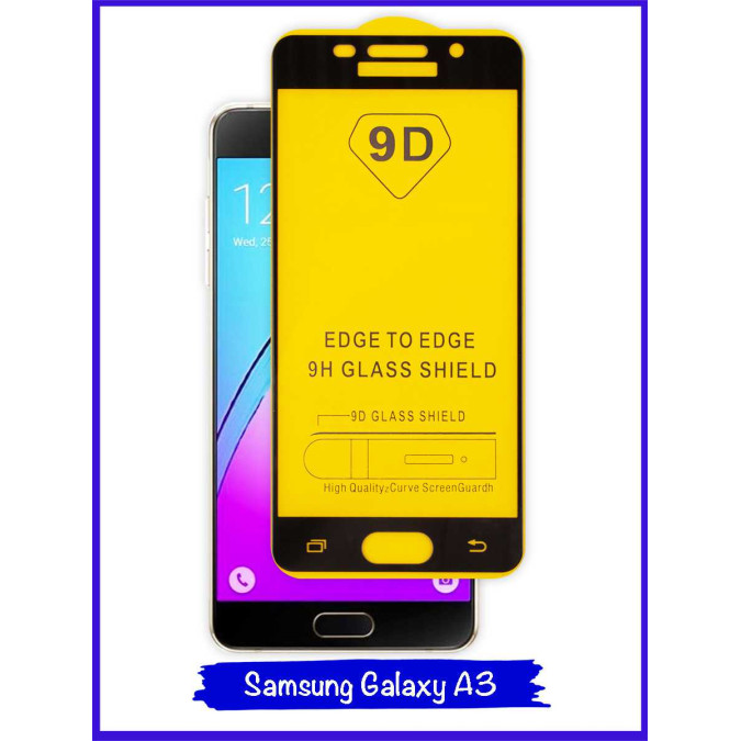 Стекло для Samsung Galaxy A3 2016 (A310). Black. 9D.