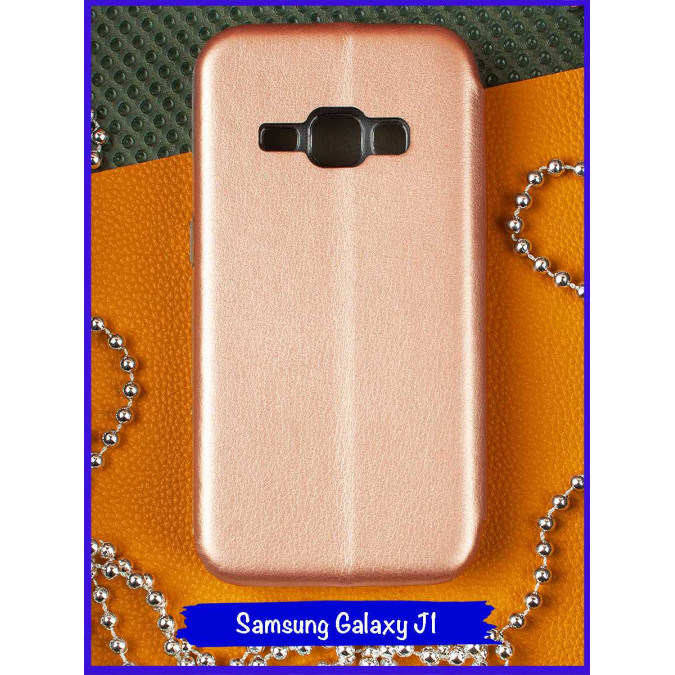 Чехол-книжка для Samsung Galaxy J1 (J120) 2016. Розовое золото.