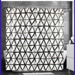 Штора для ванной. Треугольники. С кольцами.