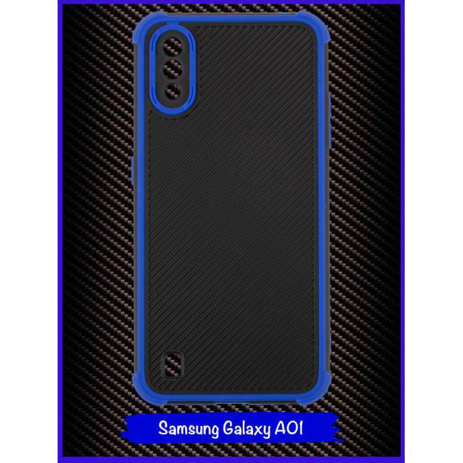 Чехол для Samsung Galaxy A01. Синяя рамка.