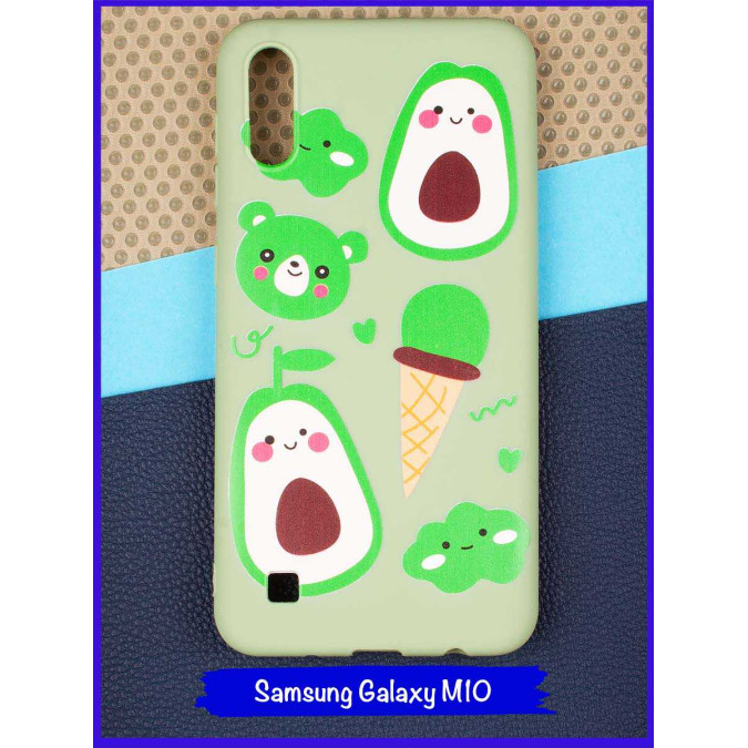 Чехол дизайнерский для Samsung Galaxy A10. Авокадо / Мишка / Мороженое / Облако.