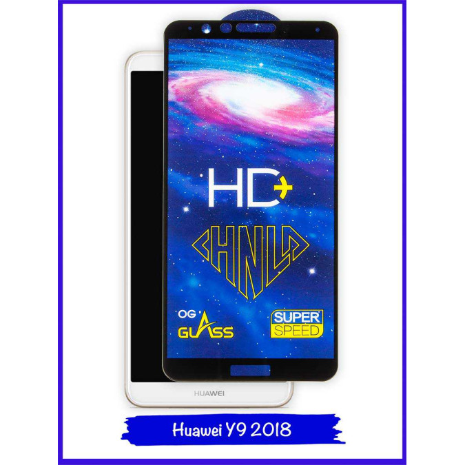 Стекло для Huawei Y9 2018. Black. CHNLD.