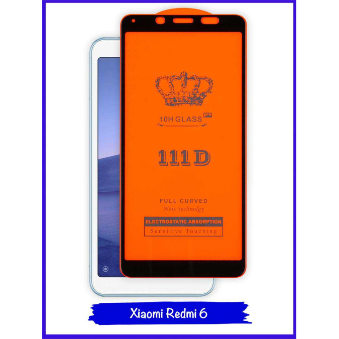 Стекло для Xiaomi Redmi 6 / Xiaomi Redmi 6A. Black. 111D.