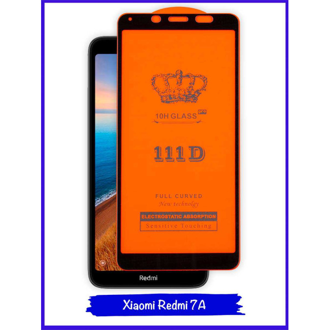 Стекло для Xiaomi Redmi 7A / Xiaomi Redmi 6 / Xiaomi Redmi 6A. Black. 111D.