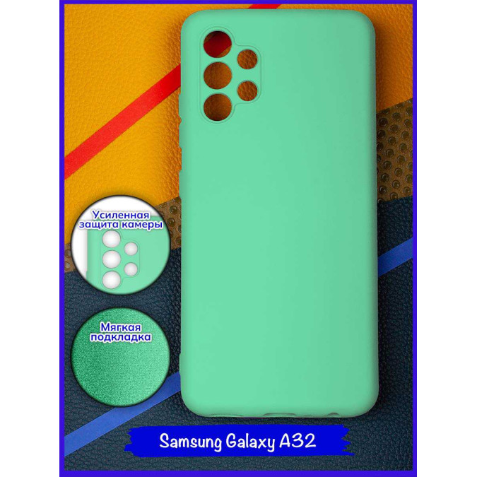 Чехол для Samsung Galaxy A32. Soft touch premium. Бирюзовый.