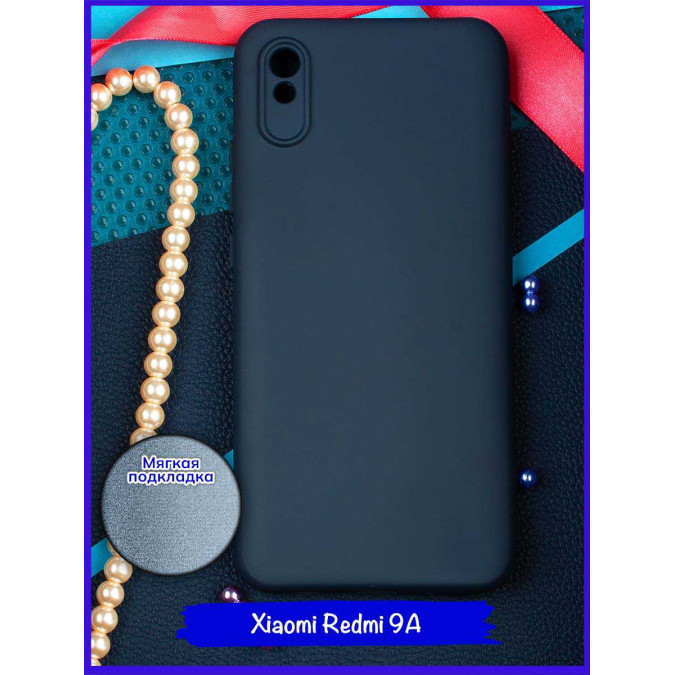 Чехол для Xiaomi Redmi 9A. Soft touch premium. Темно-синий.