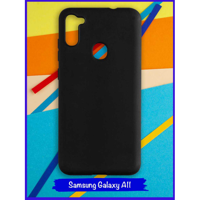 Чехол для Samsung Galaxy A11 / Samsung Galaxy M11. Силиконовый. Черный.