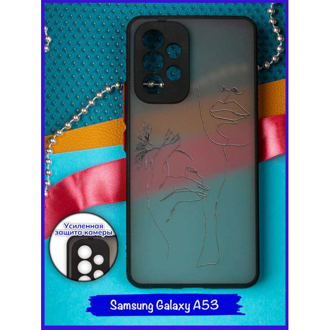 Чехол дизайнерский для Samsung Galaxy A53. Девушка с ромашкой.