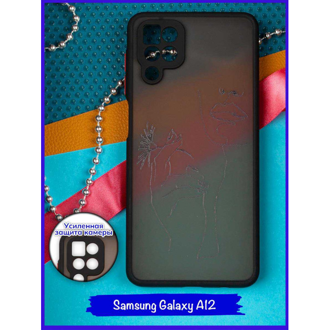 Чехол дизайнерский для Samsung Galaxy A12. Девушка с ромашкой.