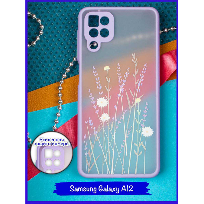 Чехол дизайнерский для Samsung Galaxy A12. Полевые цветы.