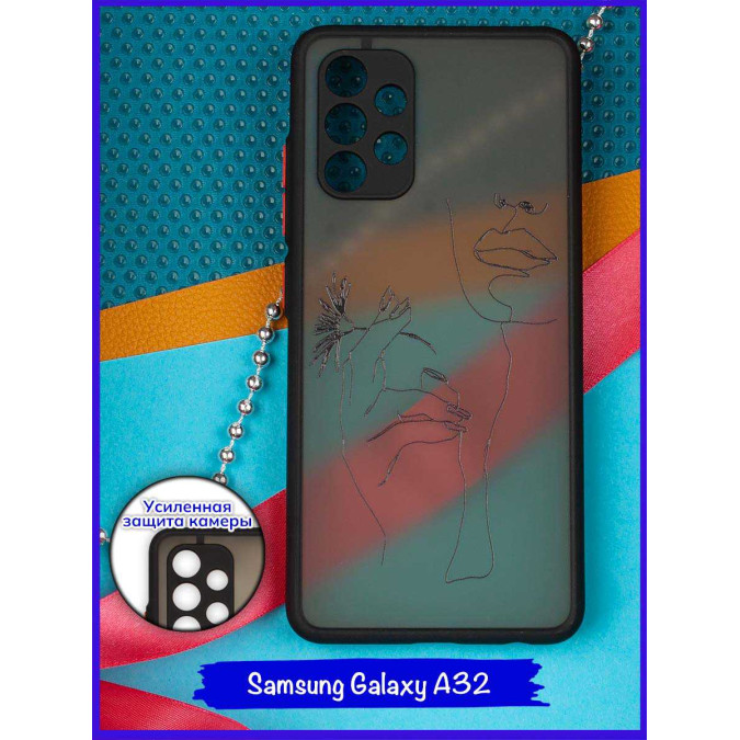 Чехол дизайнерский для Samsung Galaxy A32. Девушка с ромашкой.