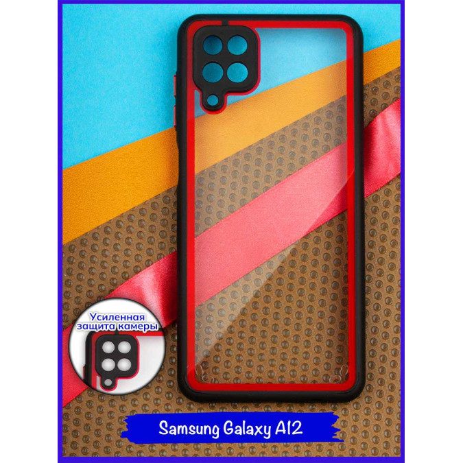 Чехол дизайнерский для Samsung Galaxy A12. Черная рамка.