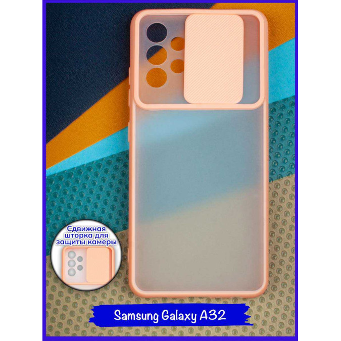 Чехол с защитой для Samsung Galaxy A32. Персиковая крышка.