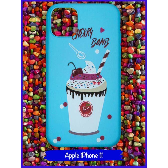 Чехол дизайнерский для Apple Iphone 11. Cherry bomb (Ice cream).