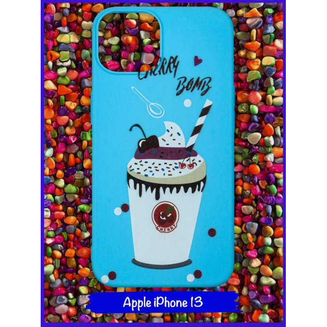 Чехол дизайнерский для Apple Iphone 13 6.1. Cherry bomb (Ice cream).