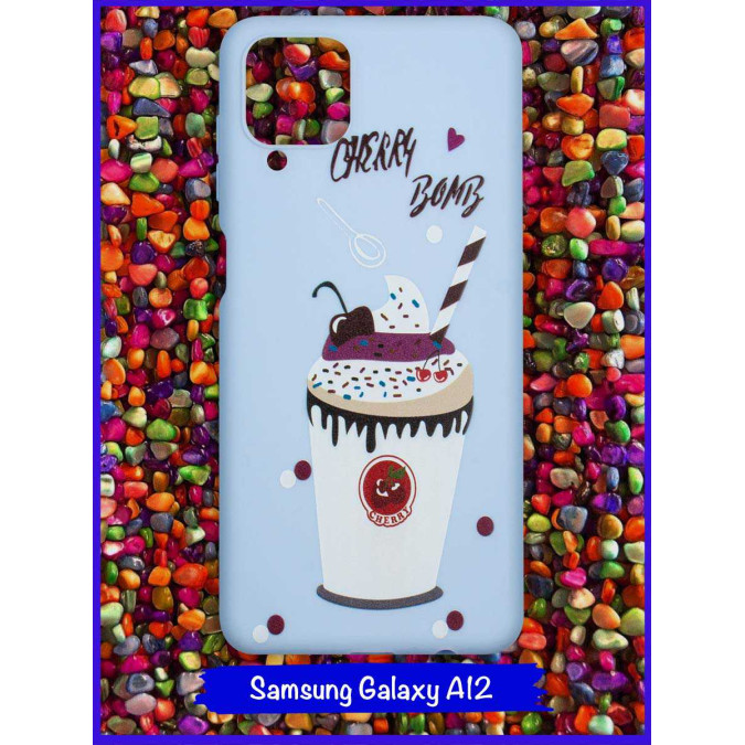 Чехол дизайнерский для Samsung Galaxy A12. Cherry bomb (Ice cream).