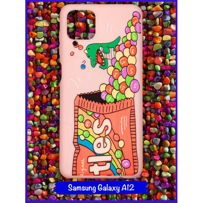 Чехол дизайнерский для Samsung Galaxy A12. Skittles.