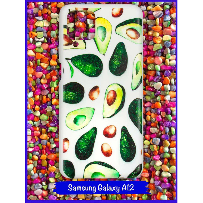 Чехол дизайнерский для Samsung Galaxy A12. Авокадо с косточкой и без.