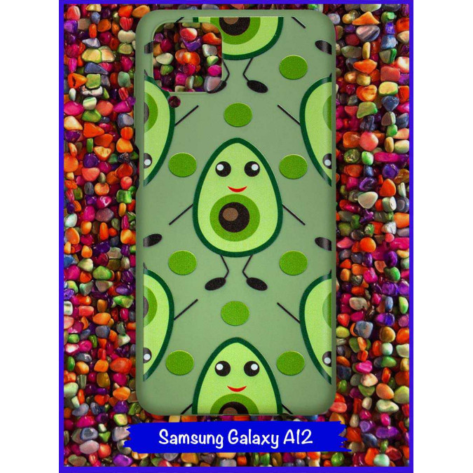 Чехол дизайнерский для Samsung Galaxy A12. Авокадо с круглой косточкой.