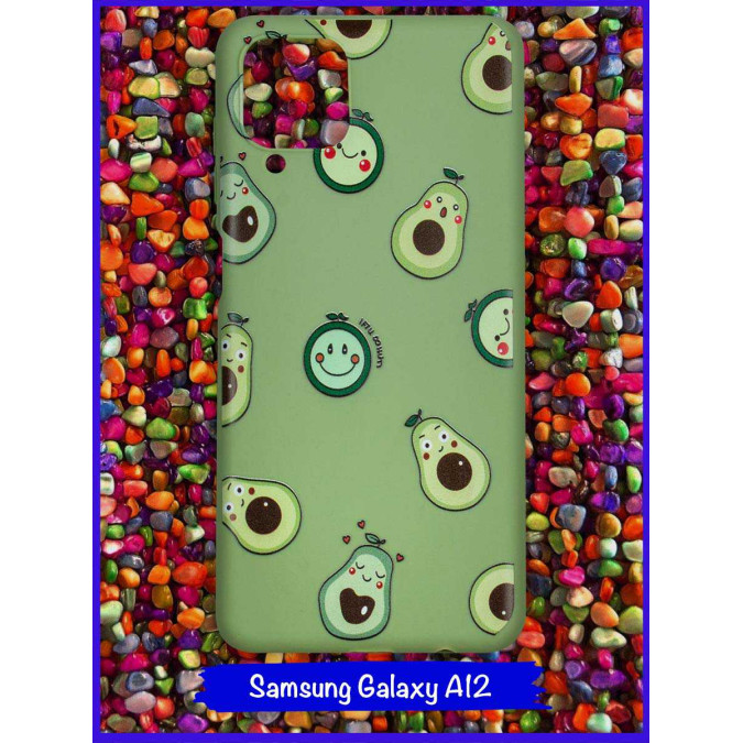 Чехол дизайнерский для Samsung Galaxy A12. Влюбленные авокадо.