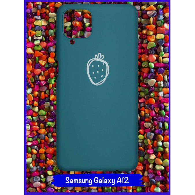 Чехол дизайнерский для Samsung Galaxy A12. Клубничка.