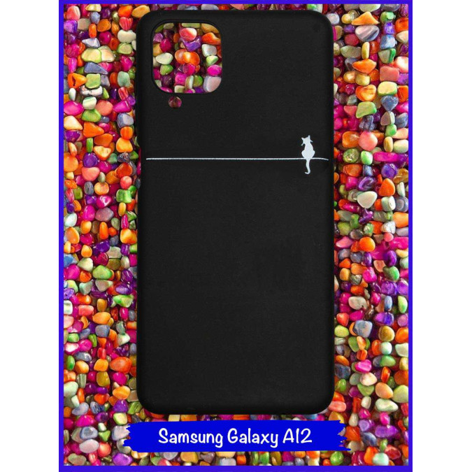 Чехол дизайнерский для Samsung Galaxy A12. Кот (маленький / сидит).