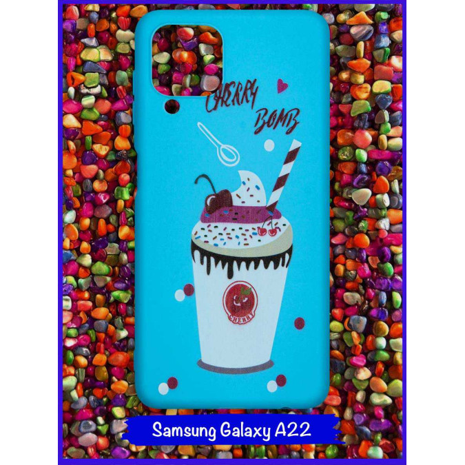 Чехол дизайнерский для Samsung Galaxy A22. Cherry bomb (Ice cream).