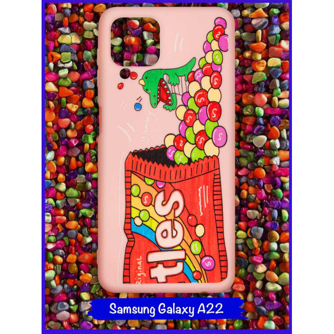 Чехол дизайнерский для Samsung Galaxy A22. Skittles.